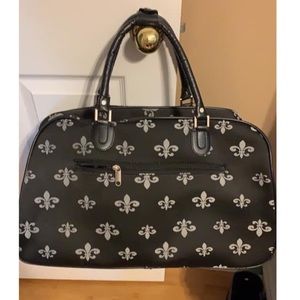 Black & Silver Rolling Duffle Bag